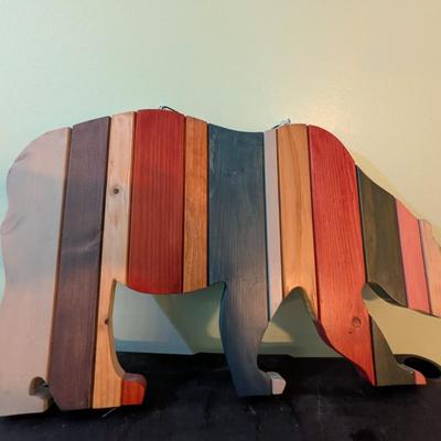 Rustic Wooden Bear Silhouette