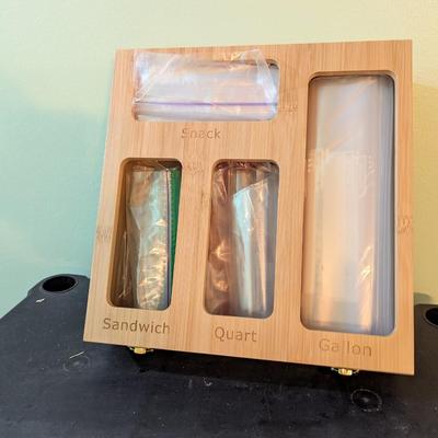 Wooden Plastic Bag Storage Container (SB)