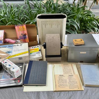 Office Supplies Twister no box, Vintage office rolladex, New old stock metal file box