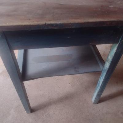 Vintage Solid Wood Small Farmhouse Work Table