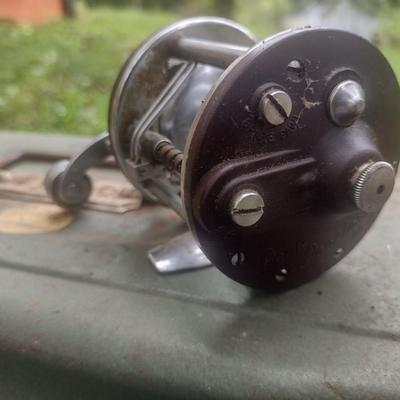 Pair of Vintage Metal Tackle Boxes and Includes My Buddy Tackle Box and a Penn Peerless #9 Fishing Reel