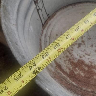 Large Galvanized Washtub and Galvanized Pail