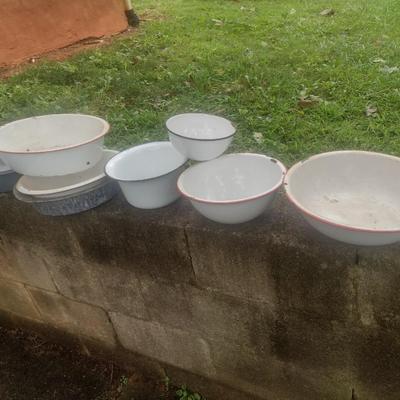 Nice Assortment of Vintage Enameled Metal Bowls