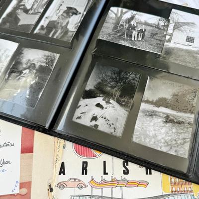 Scrapbook, photographs, photo album, handwritten letters and cards