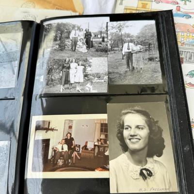 Scrapbook, photographs, photo album, handwritten letters and cards