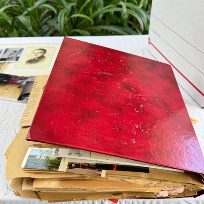 Scrapbook, photographs, photo album, handwritten letters and cards