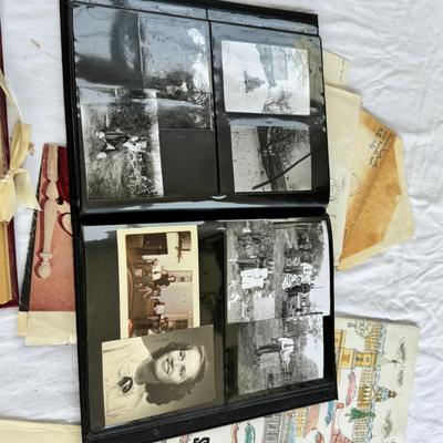 Scrapbook, photographs, photo album, handwritten letters and cards
