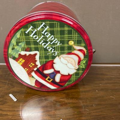 Happy Holidays Christmas Tin
