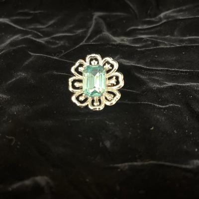 Sale Photo Thumbnail #209: 1951 Washington DC pin, gem pin, Beau sterling pin, rhinestone circle, “turquoise” brooch and ribbon brooch. Beautiful lot!