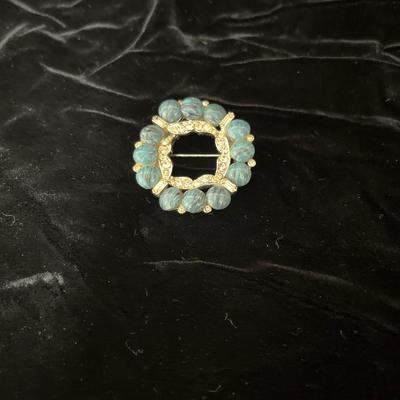 Sale Photo Thumbnail #212: 1951 Washington DC pin, gem pin, Beau sterling pin, rhinestone circle, “turquoise” brooch and ribbon brooch. Beautiful lot!