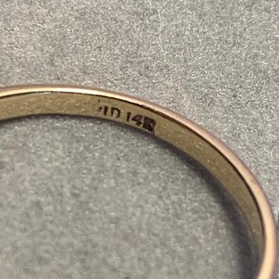 14k Gold Ruby w/ Diamonds Estate Ring 2.1 grams Ring Size 7