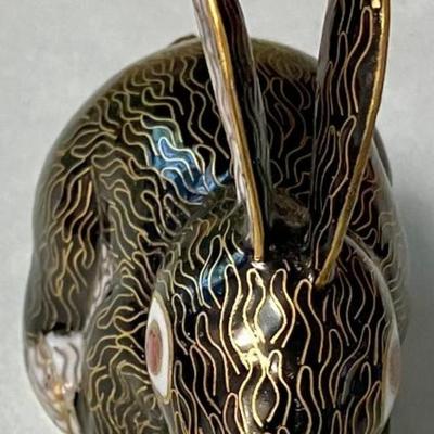 Vintage Chinese Cloissone Rabbit Figure