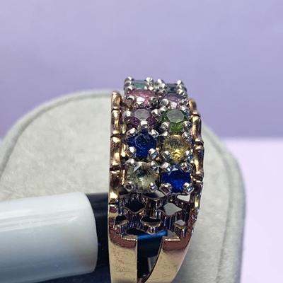 10k Cornelia’s Jewels Multi Color Stone Estate Ring 6.7 grams Ring Size 9
