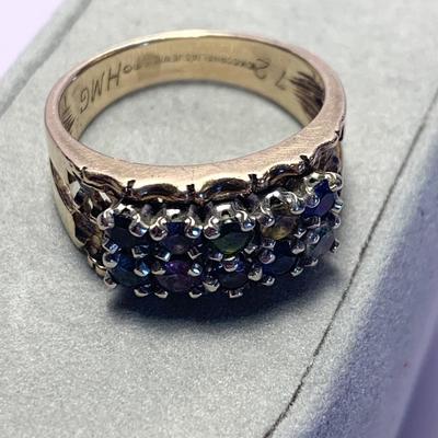 10k Cornelia’s Jewels Multi Color Stone Estate Ring 6.7 grams Ring Size 9