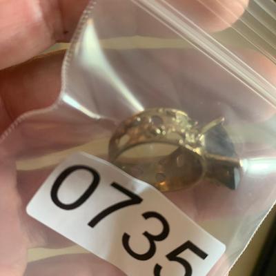 Large 14k Estate Ring w/ Amber Stone 6.2 grams - Ring Size 7