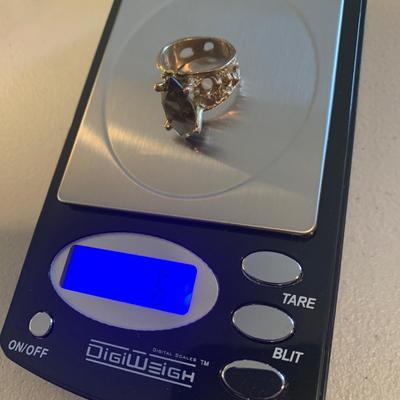 Large 14k Estate Ring w/ Amber Stone 6.2 grams - Ring Size 7