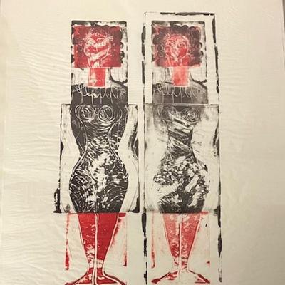 Abstract Monotype By California Artist Robert Gilberg