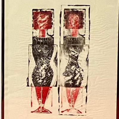 Abstract Monotype By California Artist Robert Gilberg