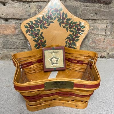 Sale Photo Thumbnail #253: 2001 Shining Star basket with charm, protector and lid and 1997 holiday sleigh basket with protector