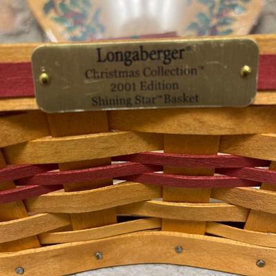 Sale Photo Thumbnail #254: 2001 Shining Star basket with charm, protector and lid and 1997 holiday sleigh basket with protector