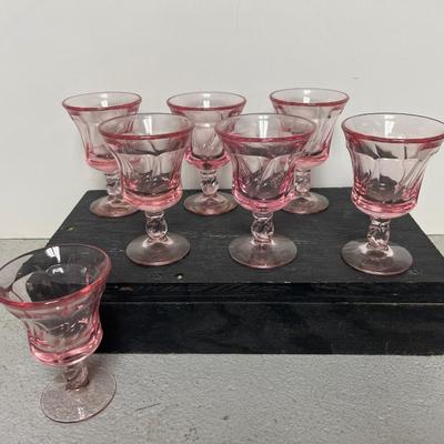 Sale Photo Thumbnail #275: Set of 7 footed Jamestown sherry glasses