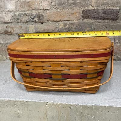 Sale Photo Thumbnail #263: 1993 Holly and Horn Christmas basket with carved lid, liner and protector