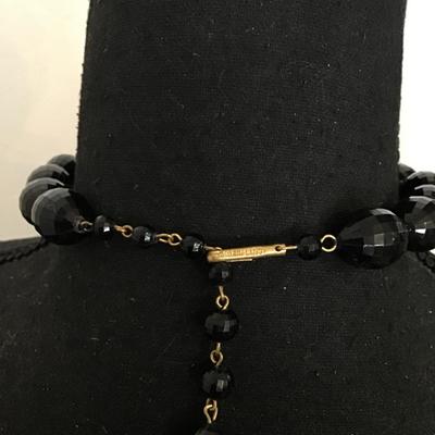 Beautiful vintage, West Germany jet black beaded choker style necklace