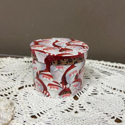 Small Round Santa Christmas Box