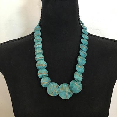 Vintage oxidized copper disc necklace very beautiful very nice