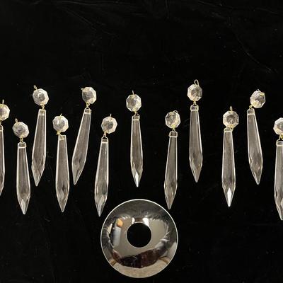 Sale Photo Thumbnail #9: Dangly things- sometime referred to as prisms but I quite like dangly better....one glass candle drip ring