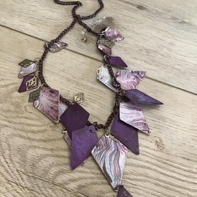 Cool vintage purple metal triangle charm necklace really cool necklace