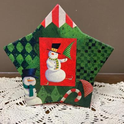 Star Shaped Christmas Box with Snowman