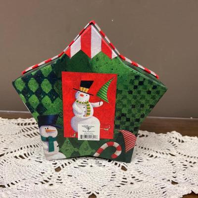 Star Shaped Christmas Box with Snowman