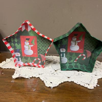 Star Shaped Christmas Box with Snowman