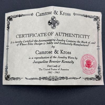 Camrose & Kross Reproduction of Jackie Kennedy Crystal & Silver Plated Necklace