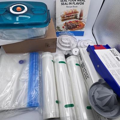 Kitchen Buddies Featuring Power XL Duo NutriSealer Accessories (bag, containers, lids) Bundle