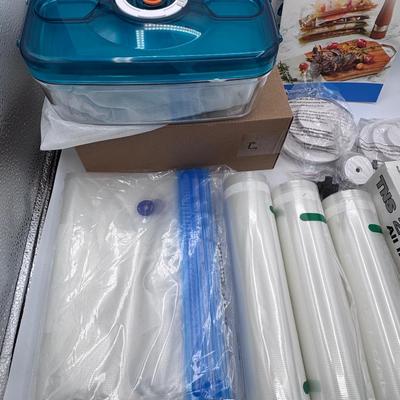 Kitchen Buddies Featuring Power XL Duo NutriSealer Accessories (bag, containers, lids) Bundle
