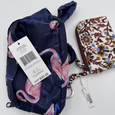 Lot of 2 Vera Bradley Items: Zip Card Pouch & Mini Belt Bag.
