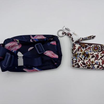 Lot of 2 Vera Bradley Items: Zip Card Pouch & Mini Belt Bag.