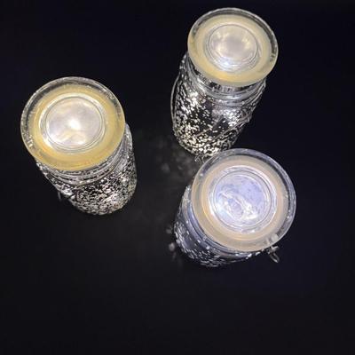 VALERIE PARR HILL MERCURY GLASS JARS/CANDLE HOLDERS w/HANDLES