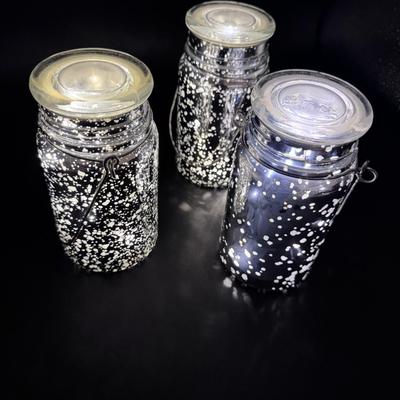 VALERIE PARR HILL MERCURY GLASS JARS/CANDLE HOLDERS w/HANDLES