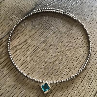 Beautiful 925 sterling, silver collar, and 925 sterling silver gemstone pendant