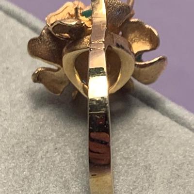 14k Gold Floral Estate Ring 4.4 grams Ring Size 4.5