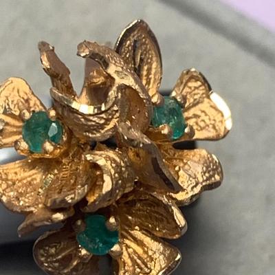 14k Gold Floral Estate Ring 4.4 grams Ring Size 4.5