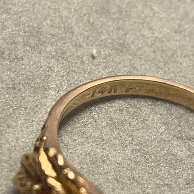 14k Gold Ruby & Diamonds Estate Ring Size 7