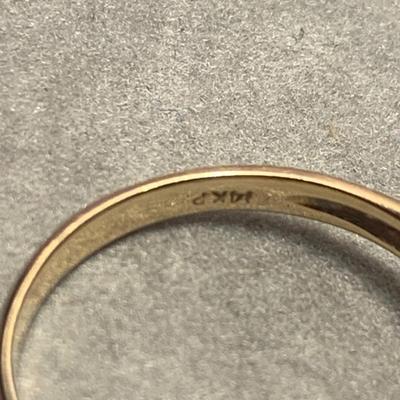 14k Fold Emerald & Diamond Estate Ring Size 6