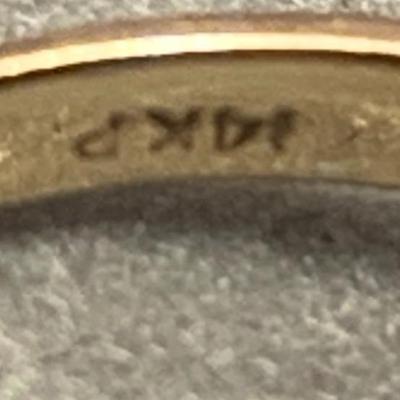 14k Fold Emerald & Diamond Estate Ring Size 6