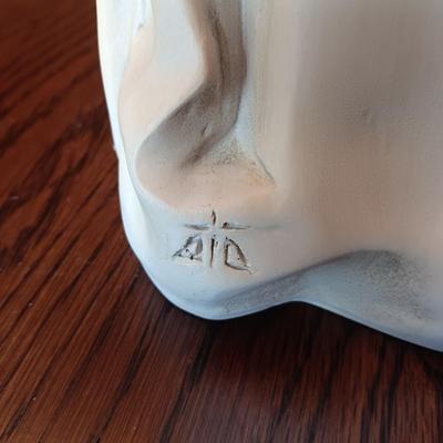 FRENCH PLEURANT WEEPER 18" TALL, GLASS OIL LAMP & GLASS SKULL CANDLE HOLDER