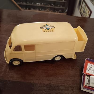 2 MARINE BAND HARMONICAS AND A PLASTIC METRO VAN
