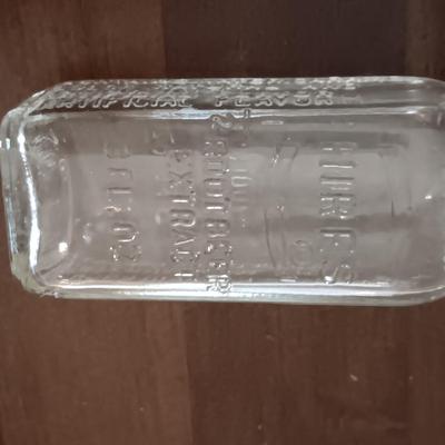 2 ANTIQUE BOTTLES, TRINKET BOXES AND GLASS LIKE ROCK